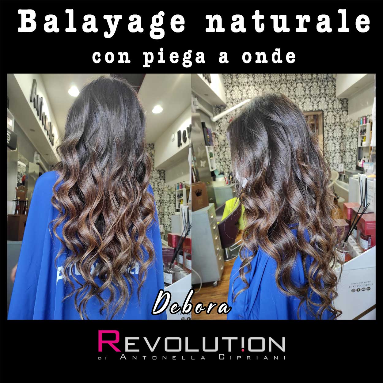 Balayage naturale con piega onde